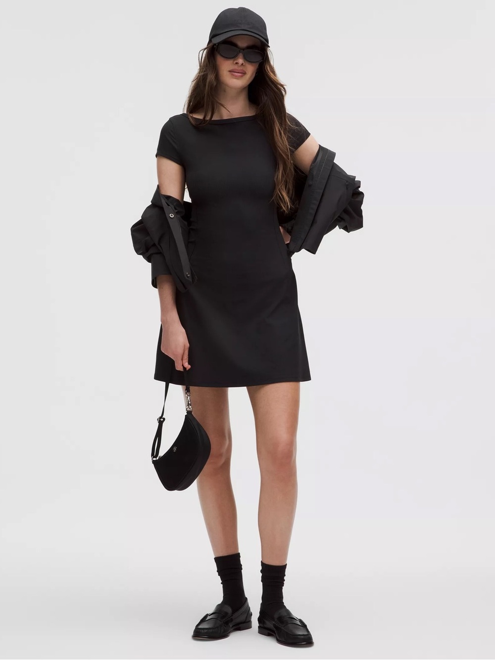 Lululemon All Aligned Ribbed Mini Dress - Black 10